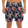 Japanese Traditional Pattern Print Men's Split Running Shorts