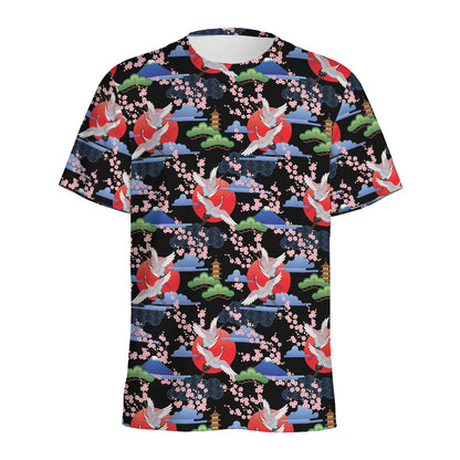 Japanese Traditional Pattern Print Men's Sports T-Shirt