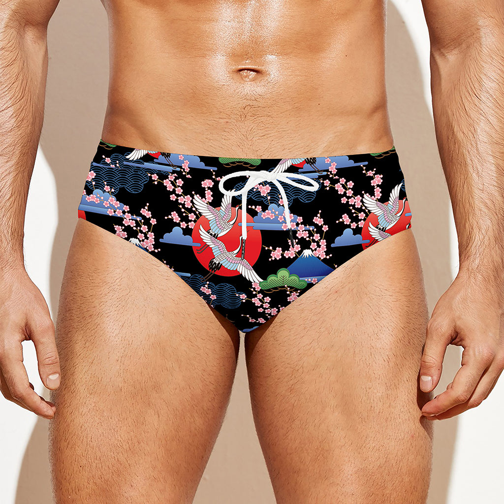 Japanese Traditional Pattern Print Men's Swim Briefs