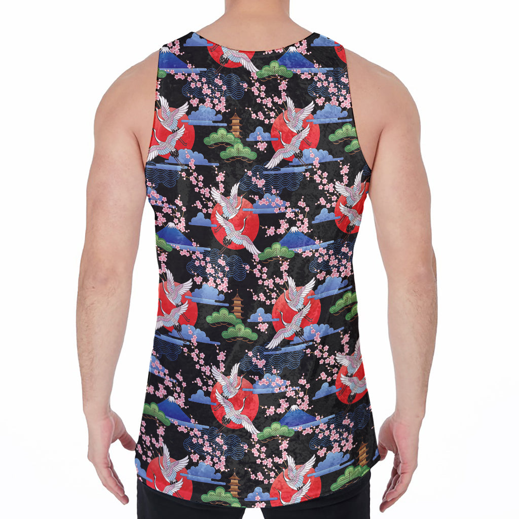 Japanese Traditional Pattern Print Men's Velvet Tank Top
