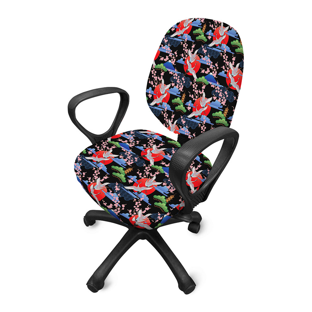 Japanese Traditional Pattern Print Office Chair Cover
