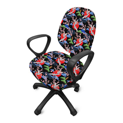 Japanese Traditional Pattern Print Office Chair Cover