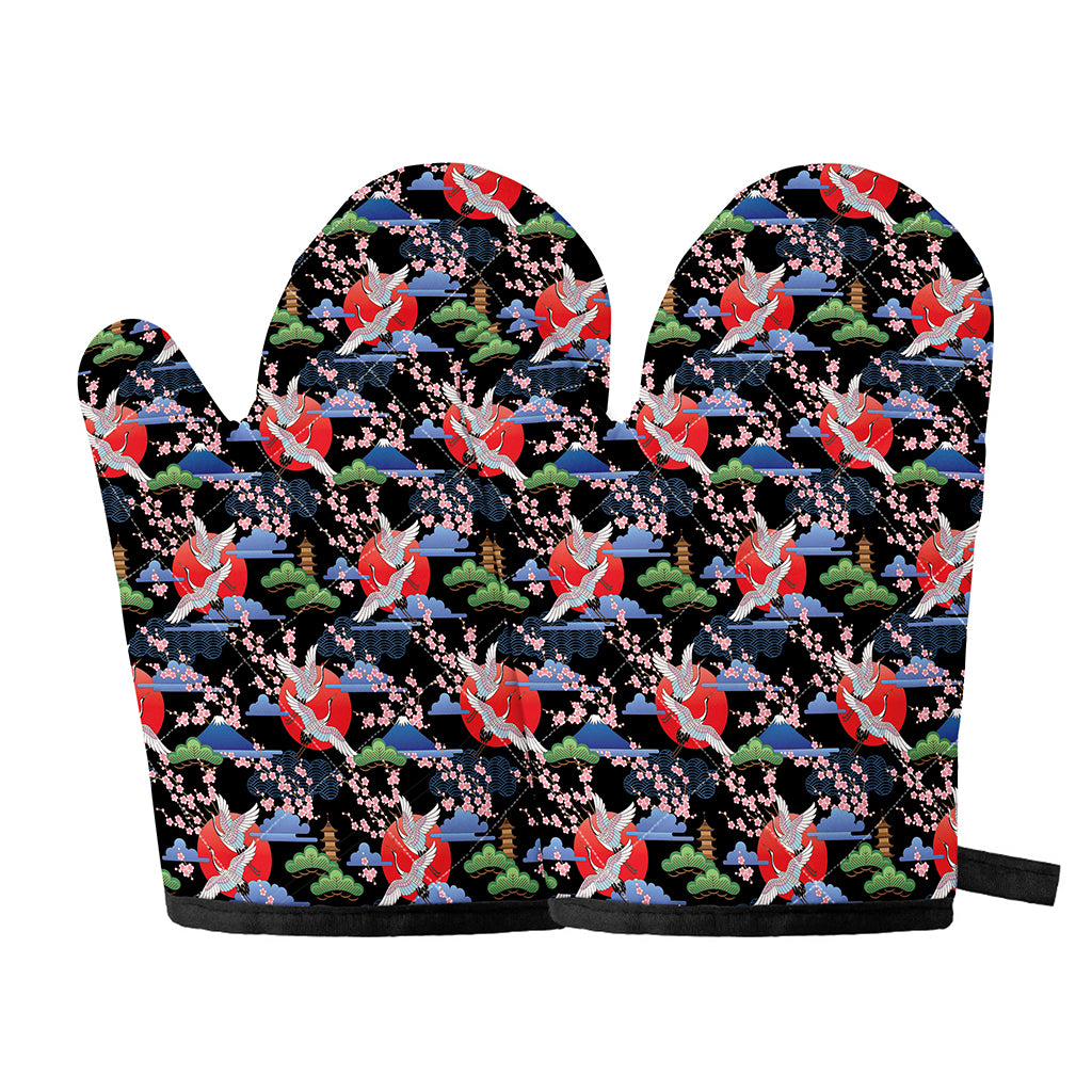Japanese Traditional Pattern Print Oven Mitts