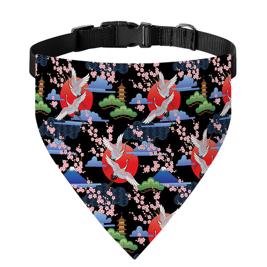 Japanese Traditional Pattern Print Over The Collar Dog Bandana