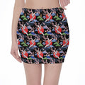 Japanese Traditional Pattern Print Pencil Mini Skirt