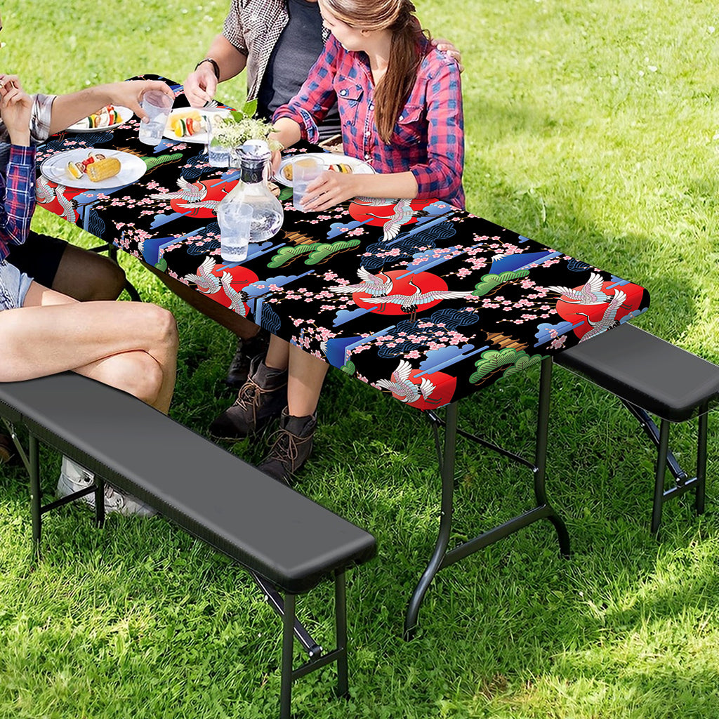 Japanese Traditional Pattern Print Picnic Table Cover