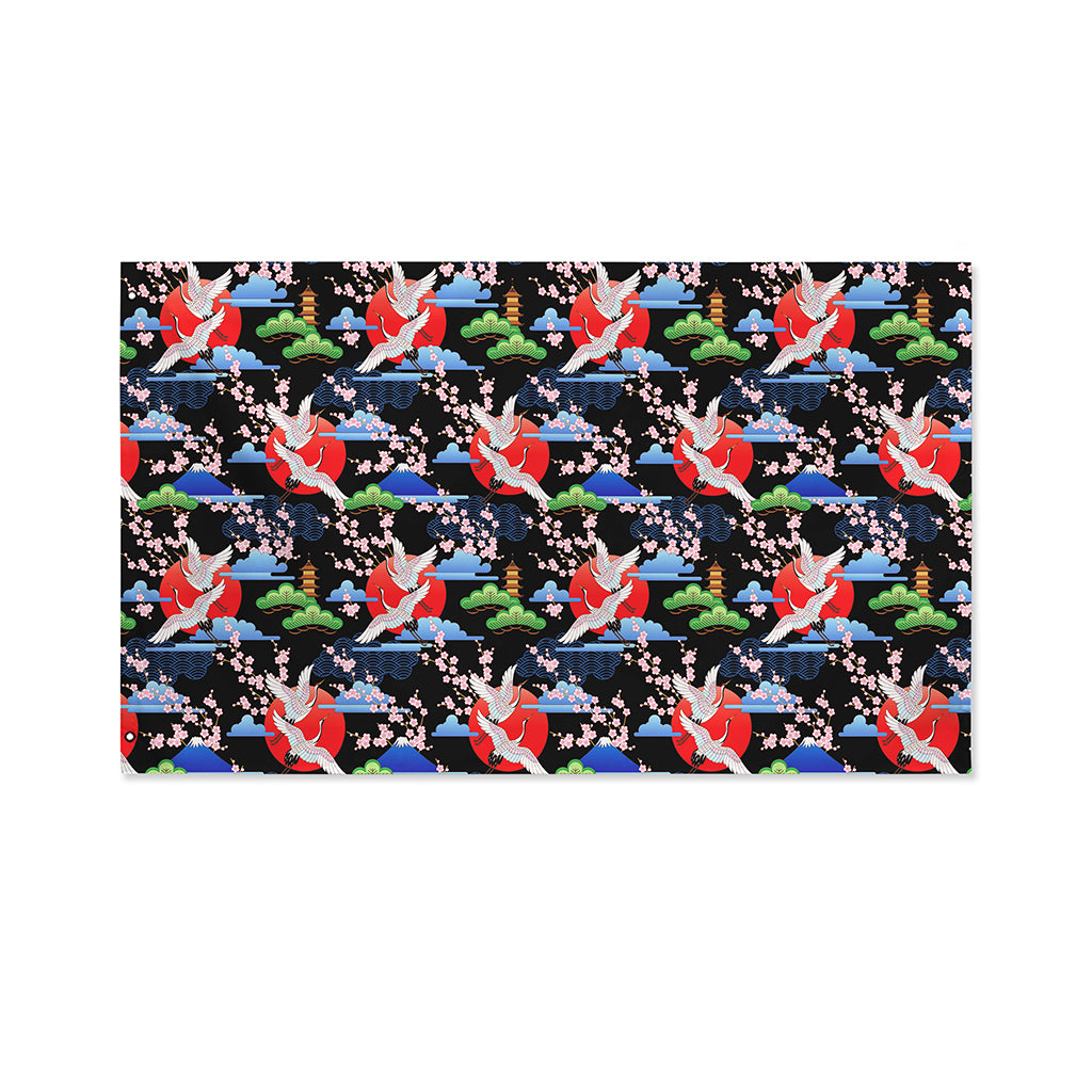 Japanese Traditional Pattern Print Polyester Flag