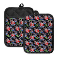 Japanese Traditional Pattern Print Pot Holders With Pocket
