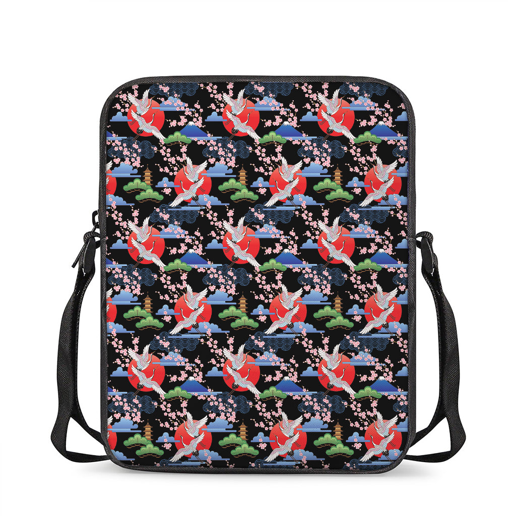 Japanese Traditional Pattern Print Rectangular Crossbody Bag