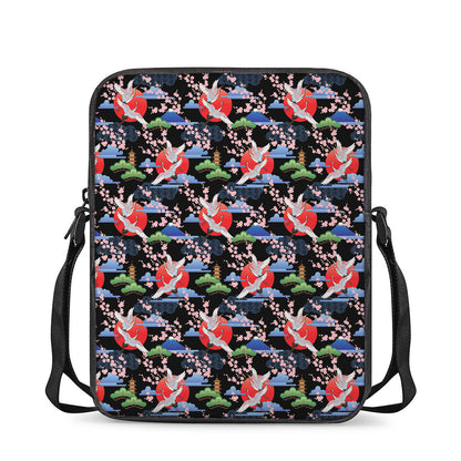 Japanese Traditional Pattern Print Rectangular Crossbody Bag