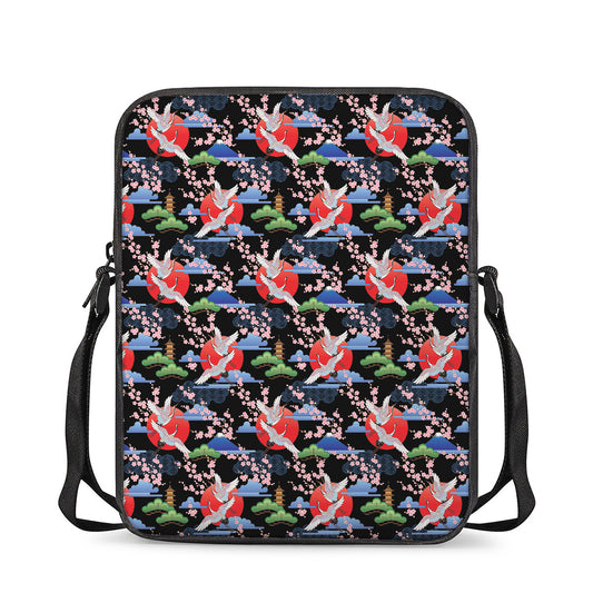 Japanese Traditional Pattern Print Rectangular Crossbody Bag