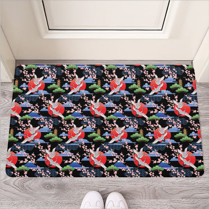 Japanese Traditional Pattern Print Rubber Doormat
