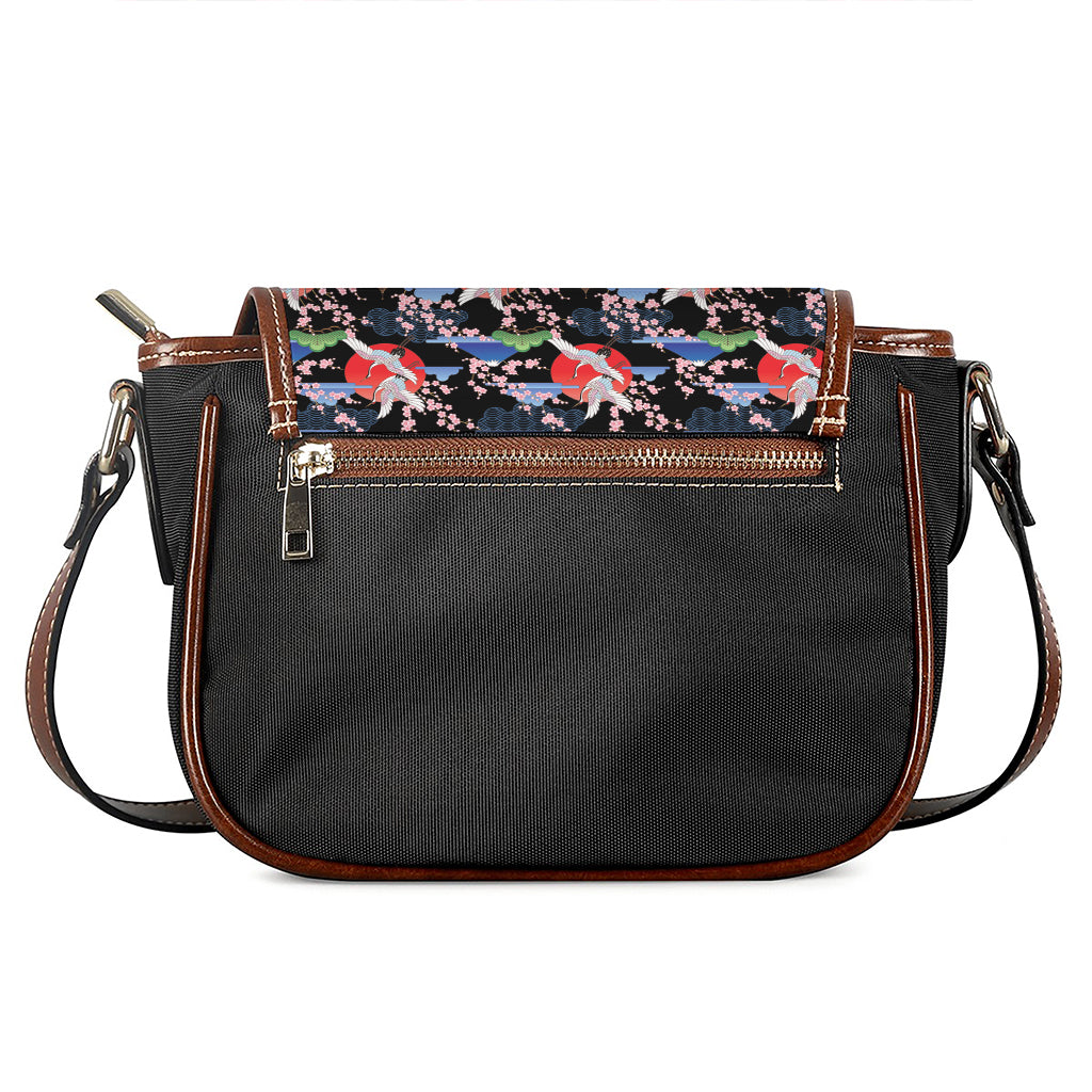 Japanese Traditional Pattern Print Saddle Bag