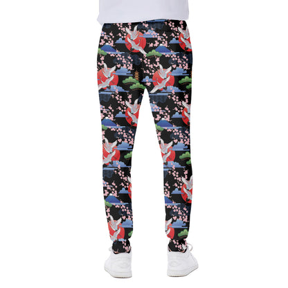 Japanese Traditional Pattern Print Scuba Joggers