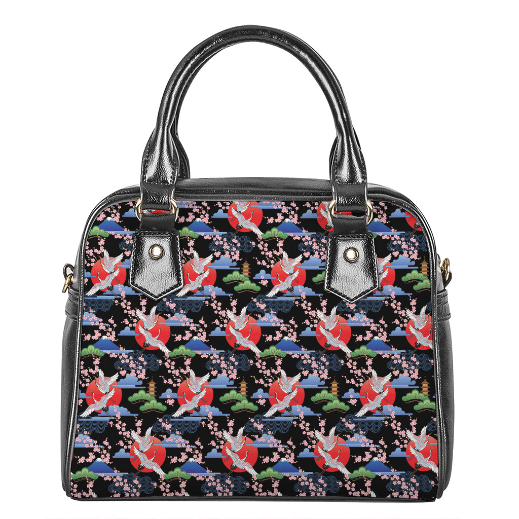 Japanese Traditional Pattern Print Shoulder Handbag