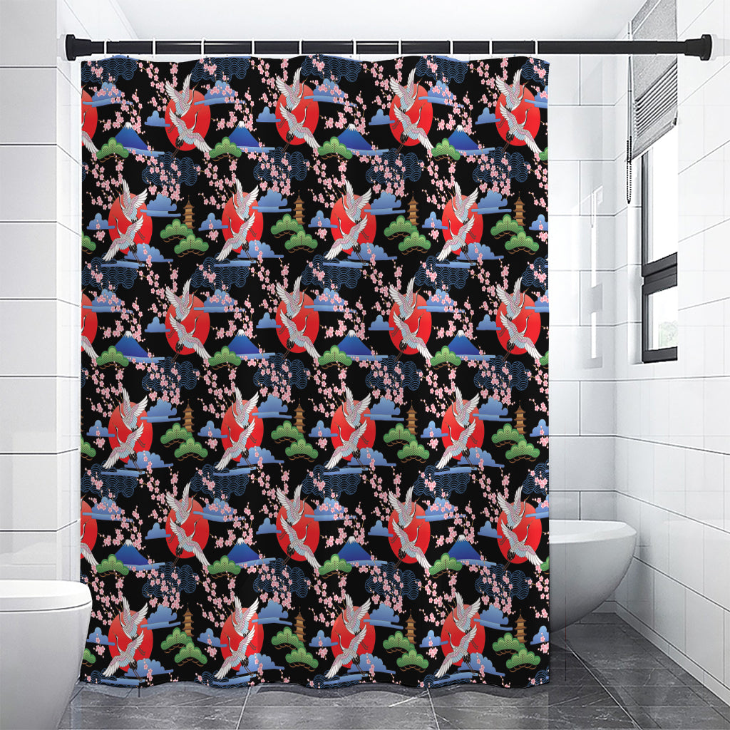 Japanese Traditional Pattern Print Shower Curtain