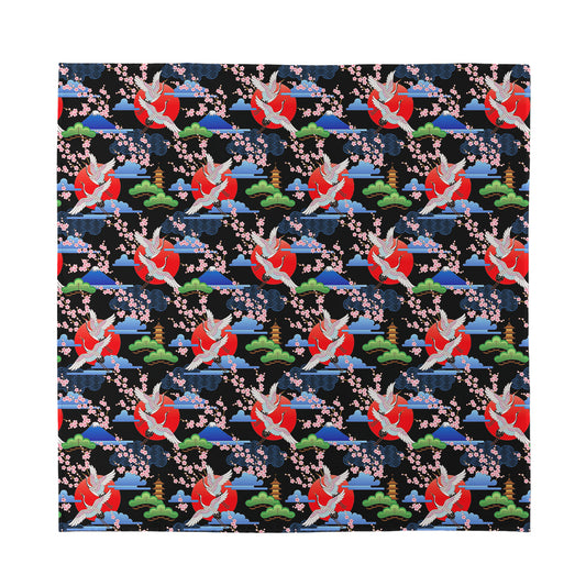 Japanese Traditional Pattern Print Silk Bandana