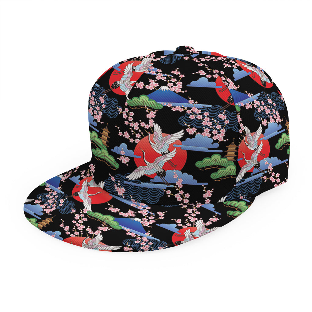 Japanese Traditional Pattern Print Snapback Cap