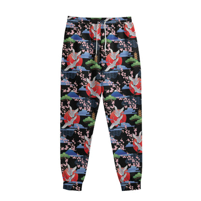 Japanese Traditional Pattern Print Sweatpants