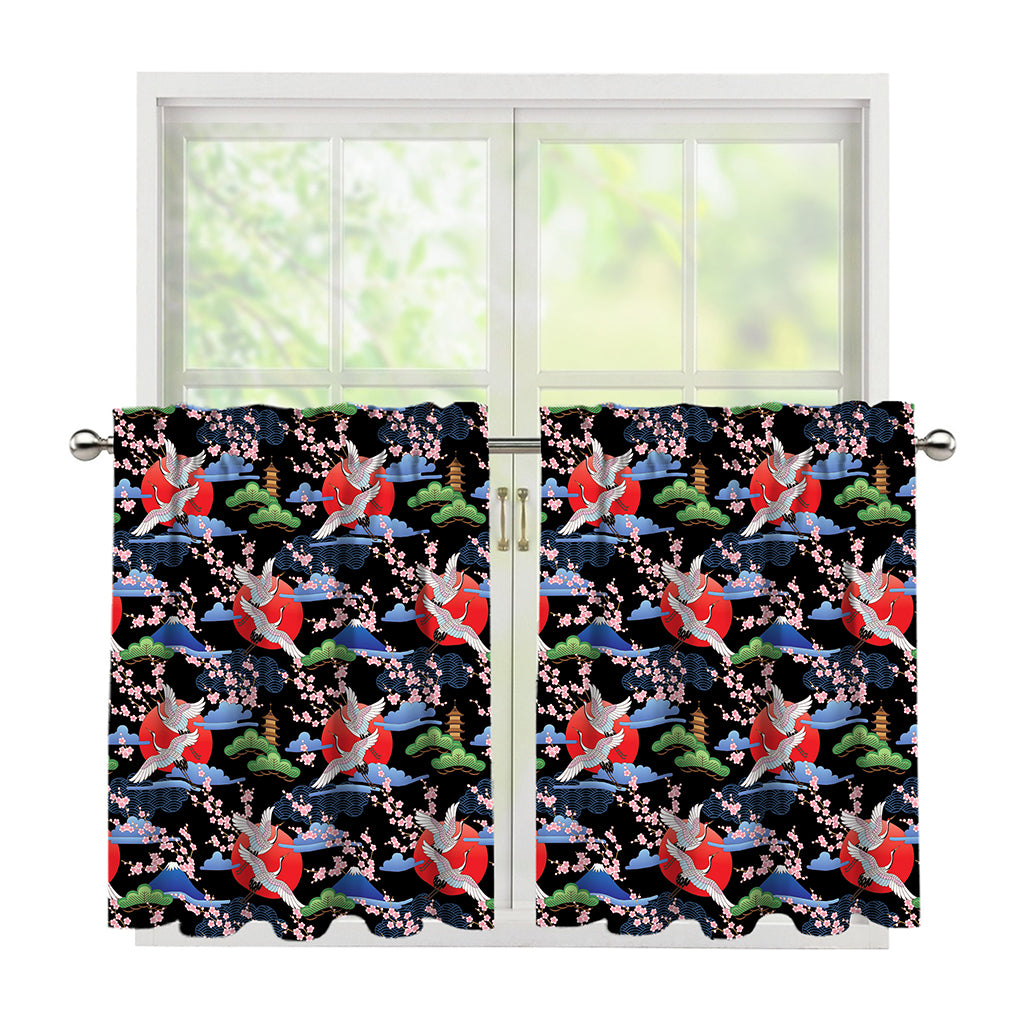 Japanese Traditional Pattern Print Tier Curtains