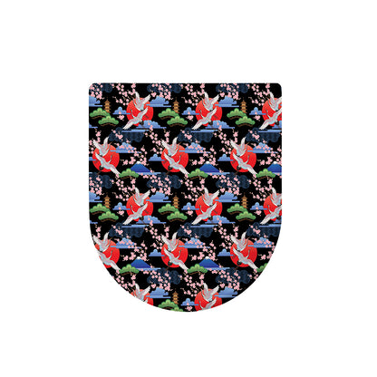 Japanese Traditional Pattern Print Toilet Lid Cover