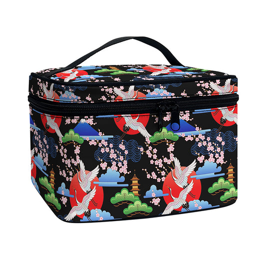 Japanese Traditional Pattern Print Travel Makeup Bag