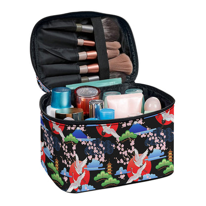 Japanese Traditional Pattern Print Travel Makeup Bag