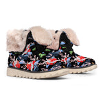 Japanese Traditional Pattern Print Winter Boots