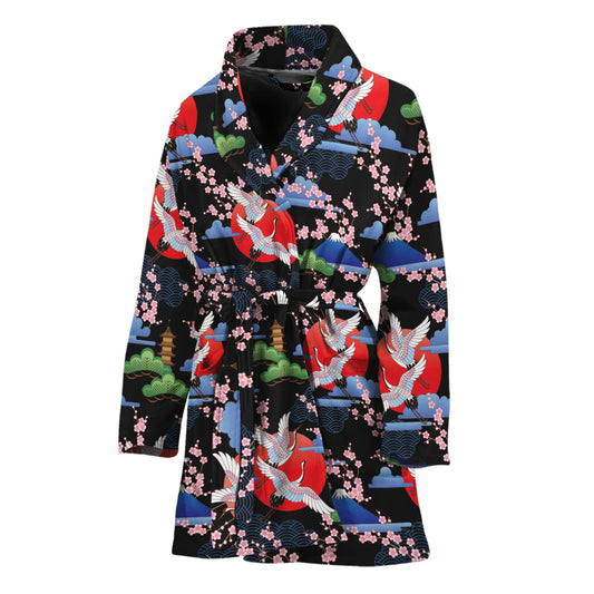 Japanese Traditional Pattern Print Women's Bathrobe