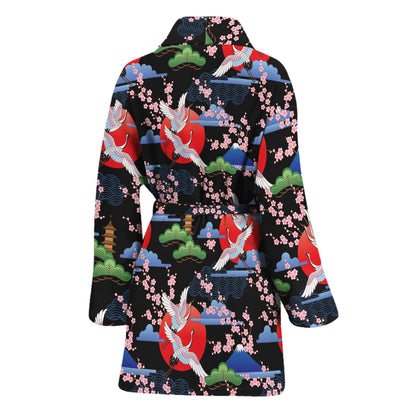 Japanese Traditional Pattern Print Women's Bathrobe