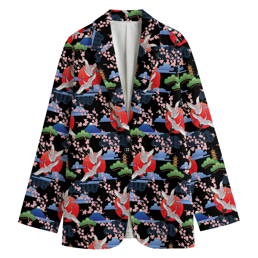 Japanese Traditional Pattern Print Women's Blazer