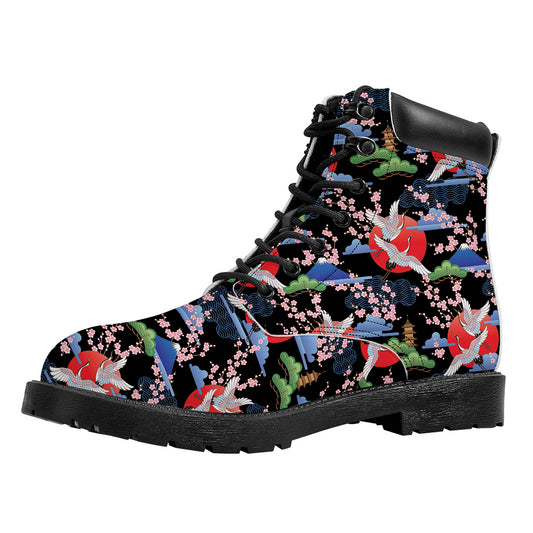 Japanese Traditional Pattern Print Work Boots