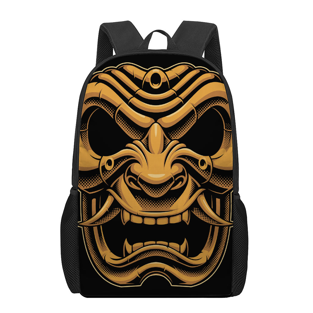 Japanese Warrior Mask Print 17 Inch Backpack