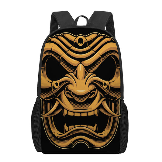 Japanese Warrior Mask Print 17 Inch Backpack