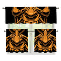 Japanese Warrior Mask Print 3 Piece Kitchen Curtains