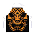 Japanese Warrior Mask Print Adjustable Apron