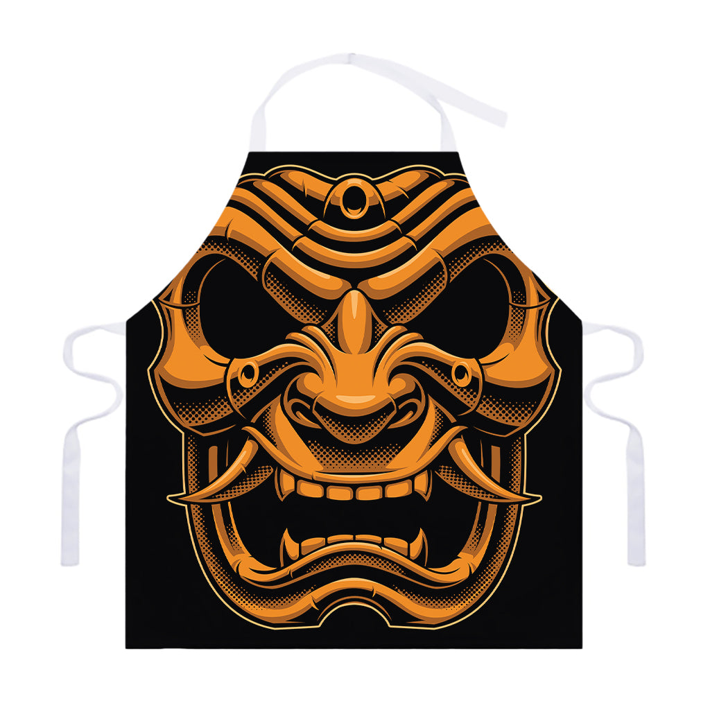 Japanese Warrior Mask Print Adjustable Apron