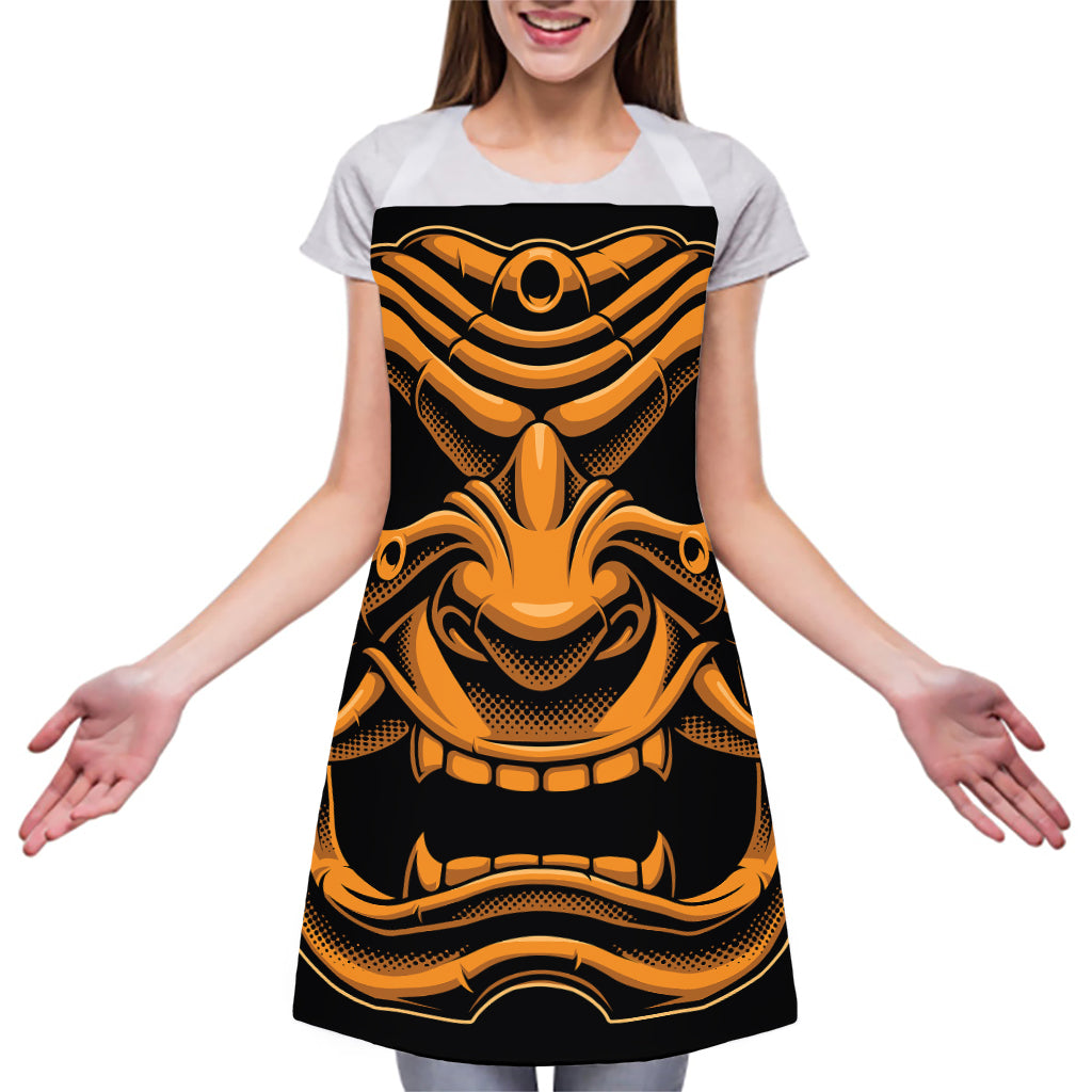 Japanese Warrior Mask Print Adjustable Apron