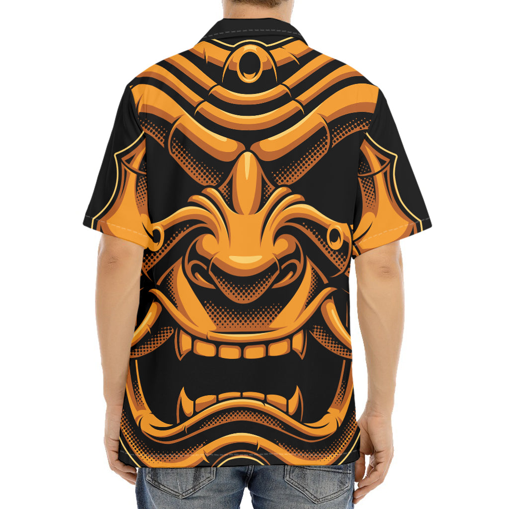 Japanese Warrior Mask Print Aloha Shirt