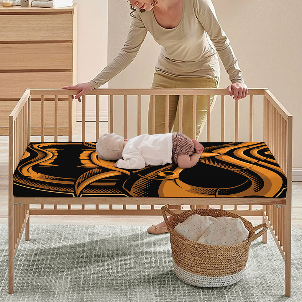 Japanese Warrior Mask Print Baby Crib Sheet