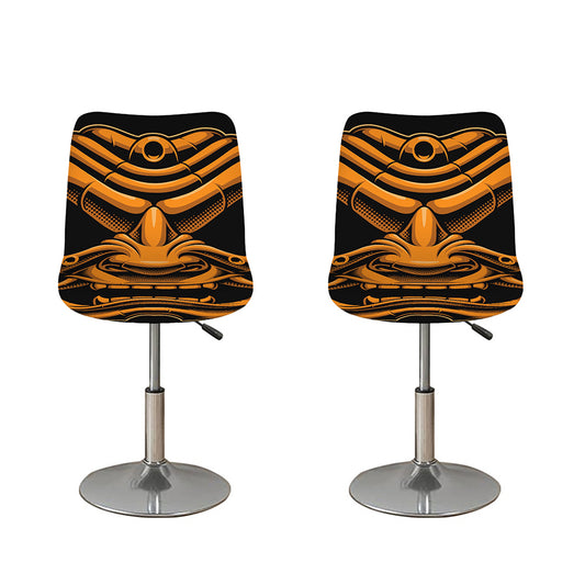 Japanese Warrior Mask Print Bar Stool Covers