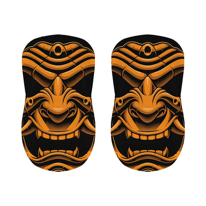 Japanese Warrior Mask Print Bar Stool Covers