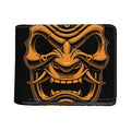 Japanese Warrior Mask Print Bifold Wallet