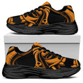 Japanese Warrior Mask Print Black Chunky Shoes