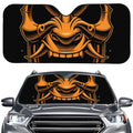 Japanese Warrior Mask Print Car Windshield Sun Shade