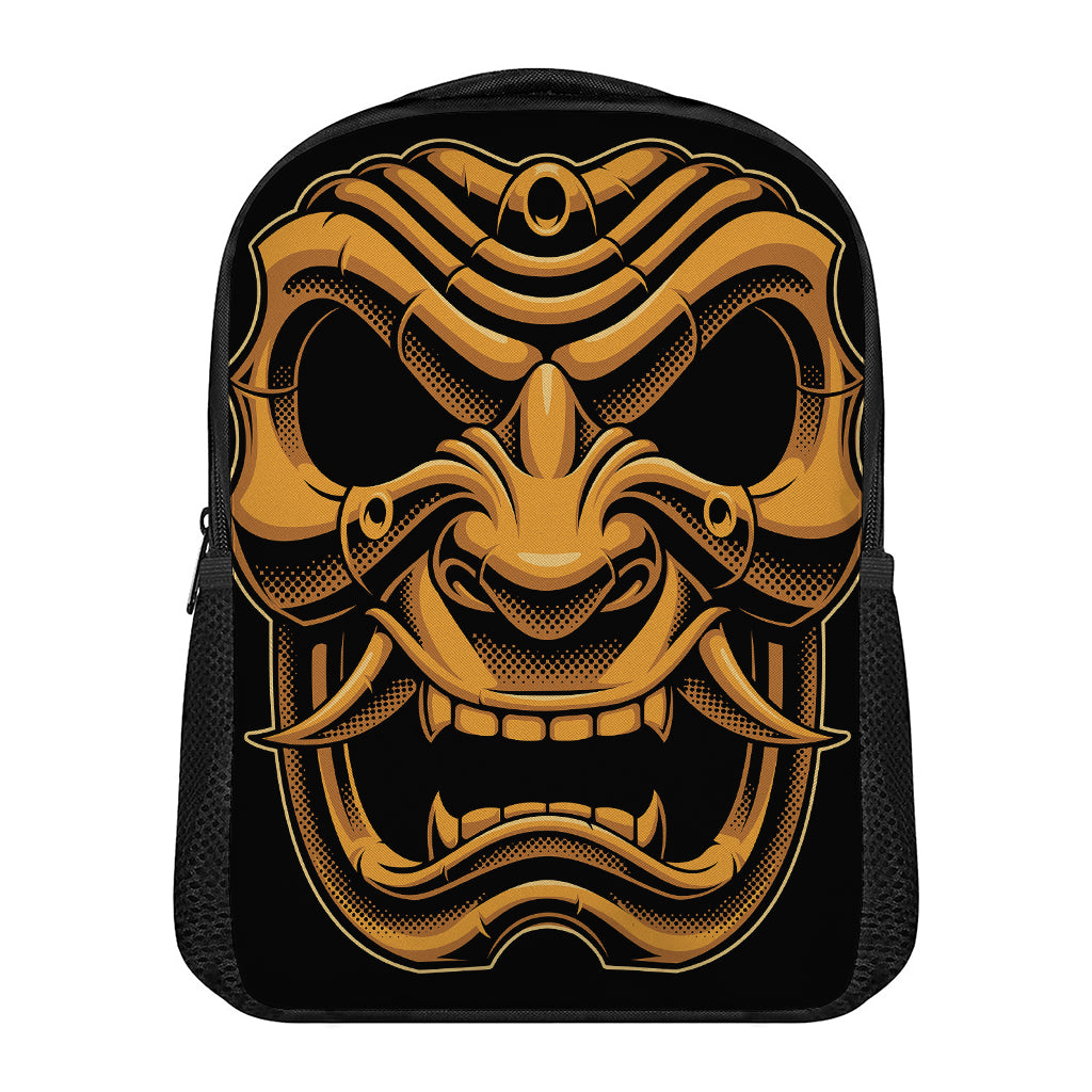 Japanese Warrior Mask Print Casual Backpack