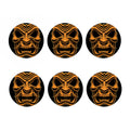 Japanese Warrior Mask Print Coaster Set