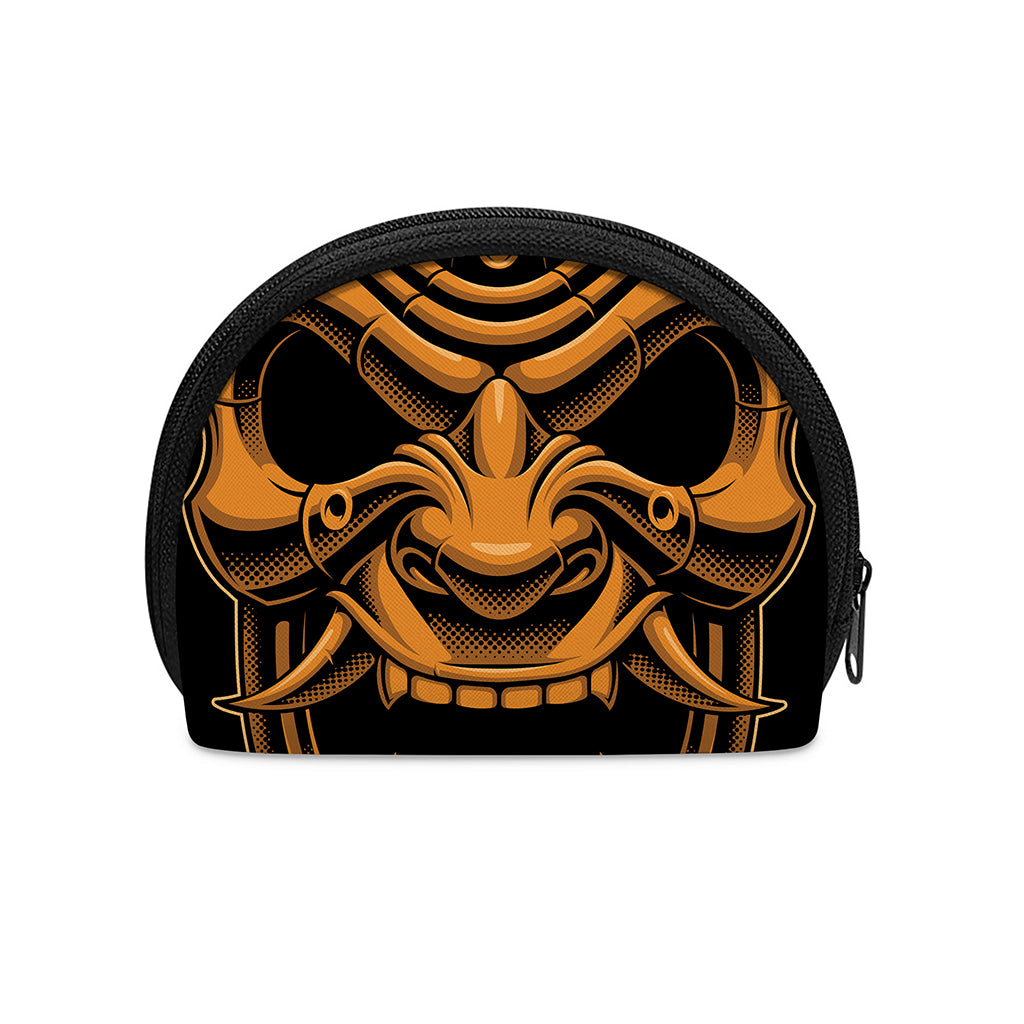 Japanese Warrior Mask Print Coin Purse