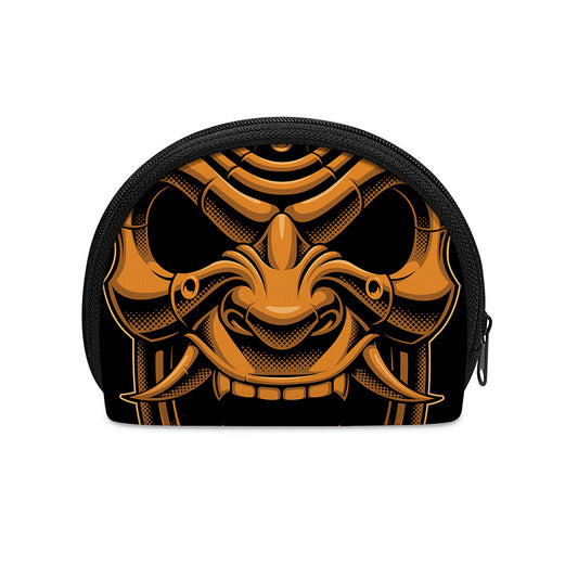 Japanese Warrior Mask Print Coin Purse