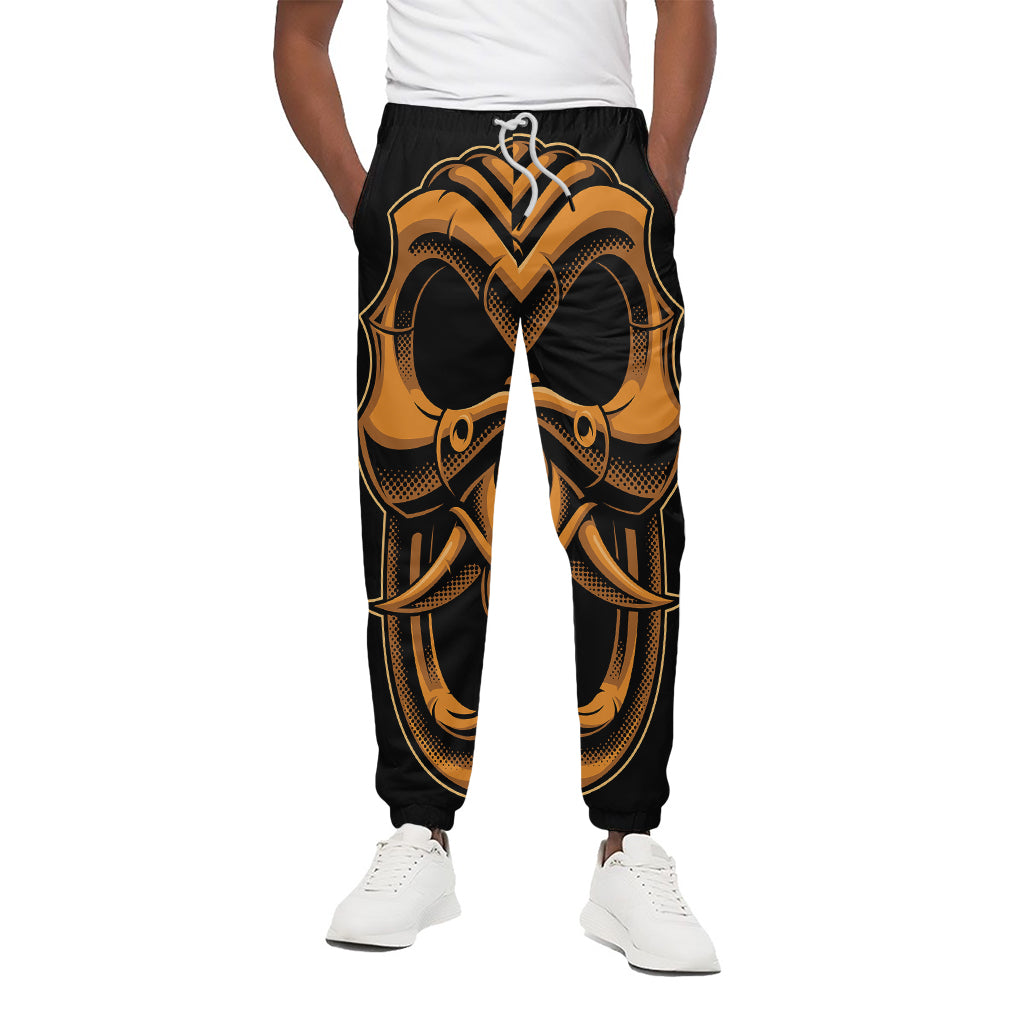 Japanese Warrior Mask Print Cotton Pants